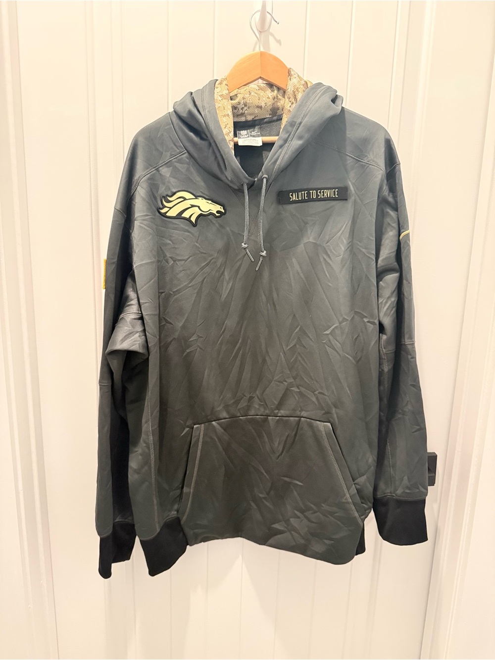 NFL Salute to Service Hoodie in Olive Green with Gold Accents